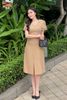 Đầm cổ tim tay bồng xẻ trước - L63R24H095
