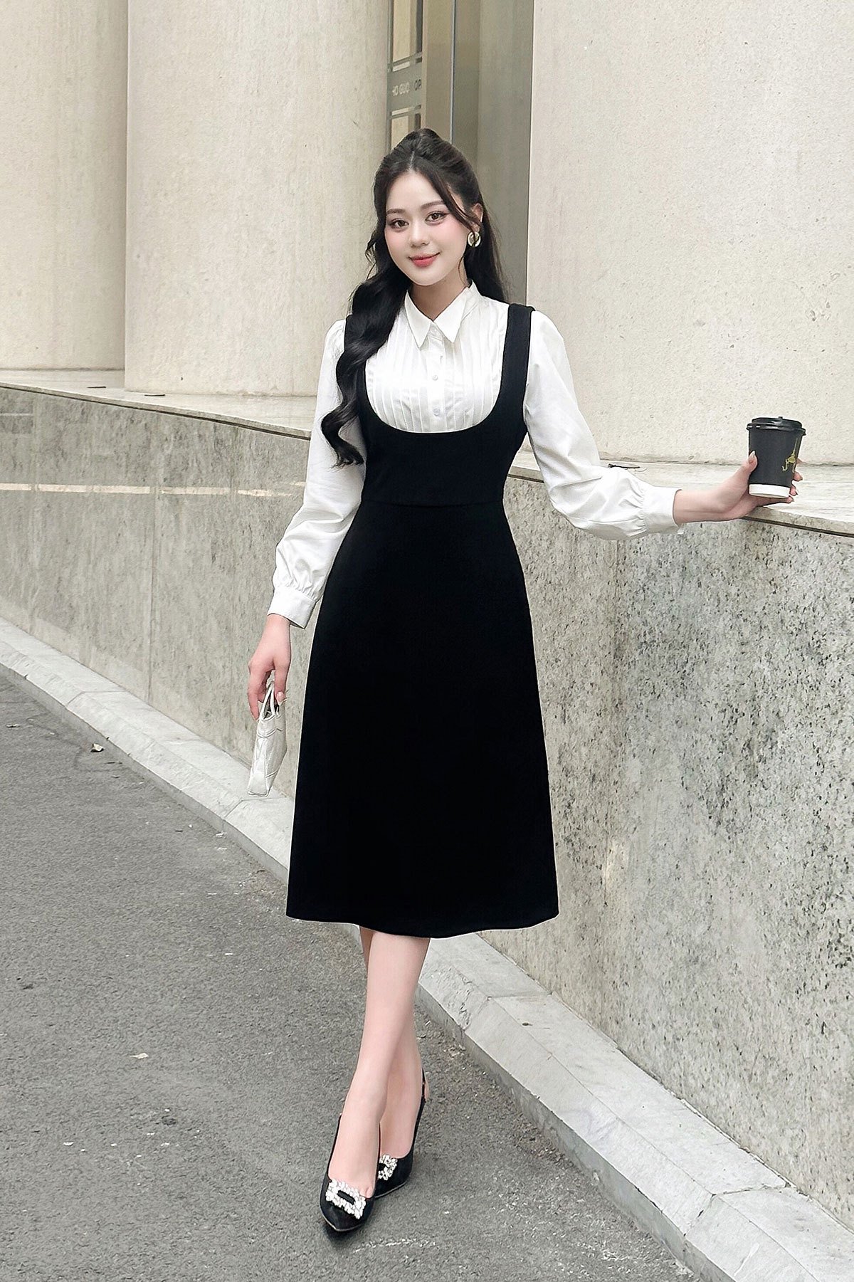 Đầm gilê phối sơ mi  - L63R24Q063
