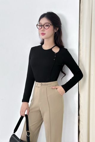 Quần ống đứng cạp thêu - L64T23Q013