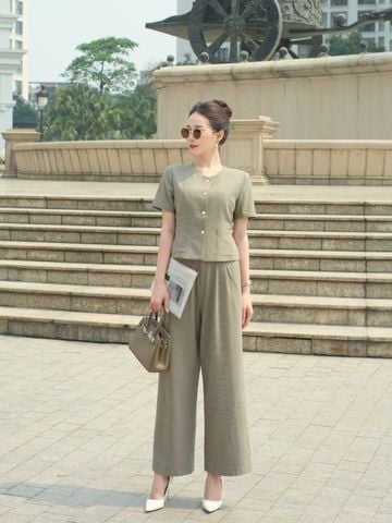 Quần ống rộng chun cạp - L64W24Q008