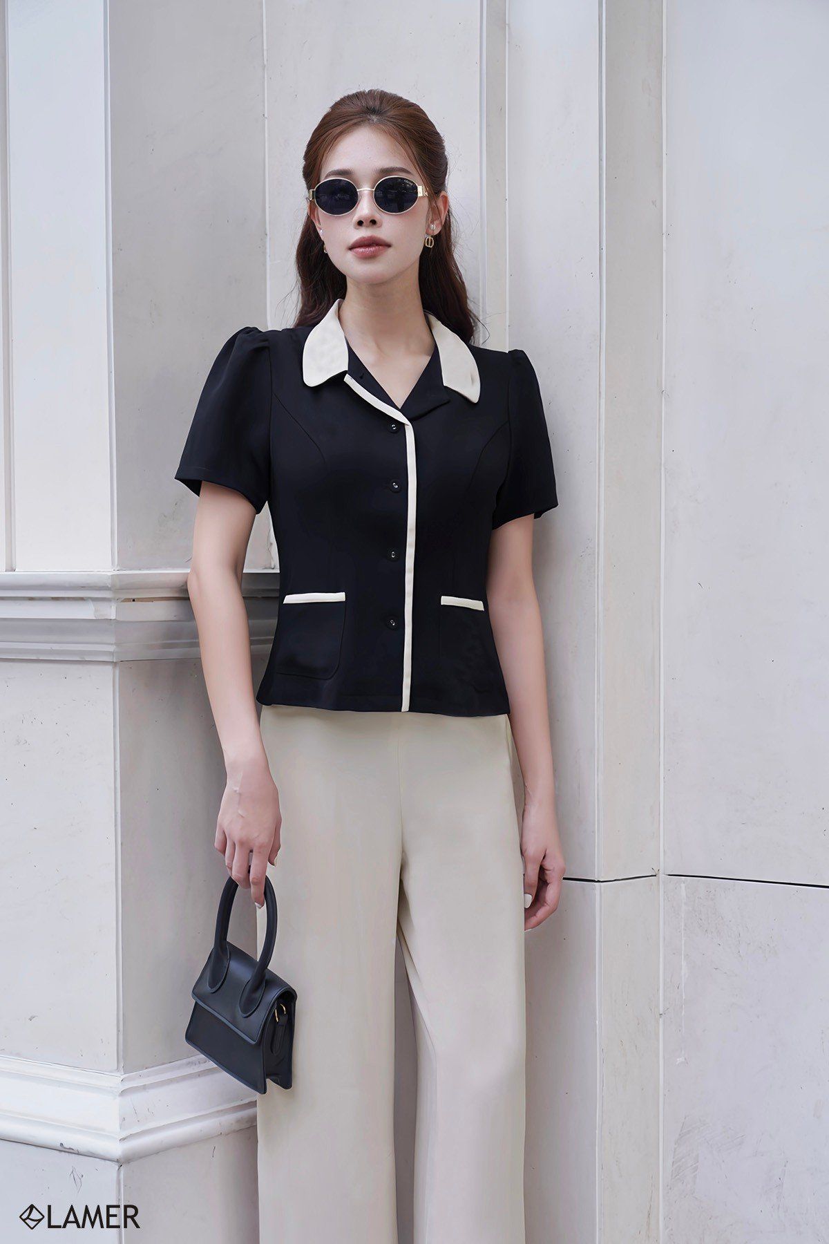 áo cổ phối - L65D24Q006