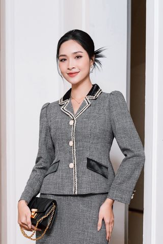 áo vest dạ cổ 2 ve phối dây - L65W23T019