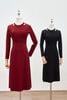 Đầm len dài tay dáng dài cổ cut out - N63R24T019