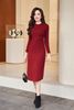 Đầm len dài tay dáng dài cổ cut out - N63R24T019