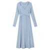 Đầm len dài tay dáng dài cổ cut out - N63R24T019