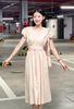 Đầm maxi vai nhún kèm túi đeo chéo - N66C25H002