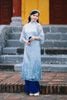 Áo dài cách tân hoa chân - O61A24Q027 ( Không kèm quần )