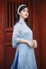 Áo dài cách tân hoa chân - O61A24Q027 ( Không kèm quần )
