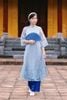 Áo dài cách tân Lam Vũ - O61A24Q027 ( Không kèm quần )