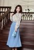 Áo cổ tàu tròn xếp ly - O61B24Q015