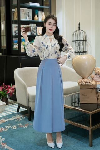 Áo cổ tàu tròn xếp ly - O61B24Q015