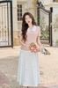 Áo peplum cổ phối đính hoa - O61B24Q016