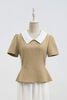 Áo peplum cổ phối đính hoa - O61B24Q016