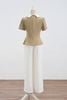 Áo peplum cổ phối đính hoa - O61B24Q016
