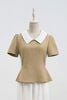 Áo peplum cổ phối đính hoa - O61B24Q016