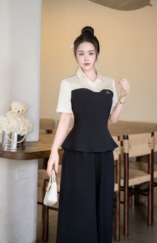 Áo peplum phối cầu ngực - O61B25Q003