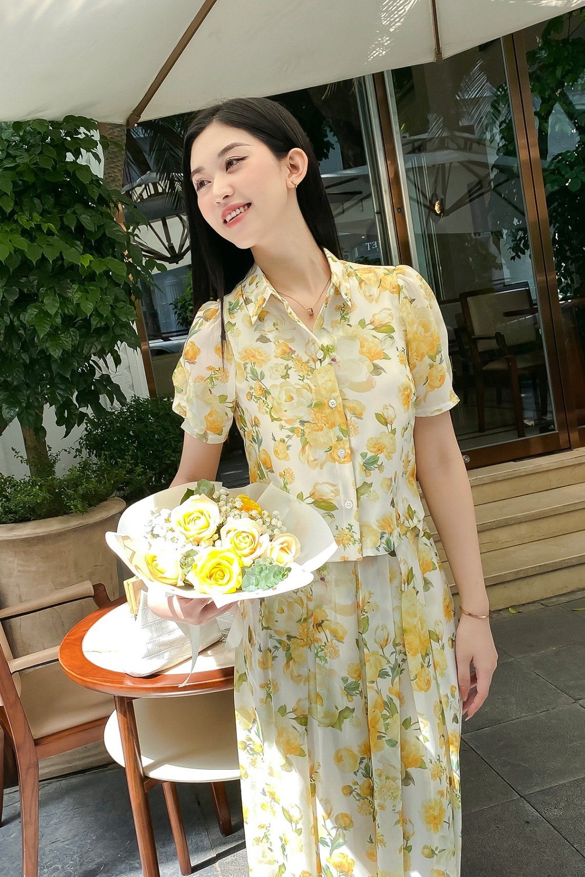 áo sơ mi cổ đức tay bồng - O61H24H001