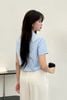 Áo sơ mi cổ sen túi ốp lé ren - O61H24H028