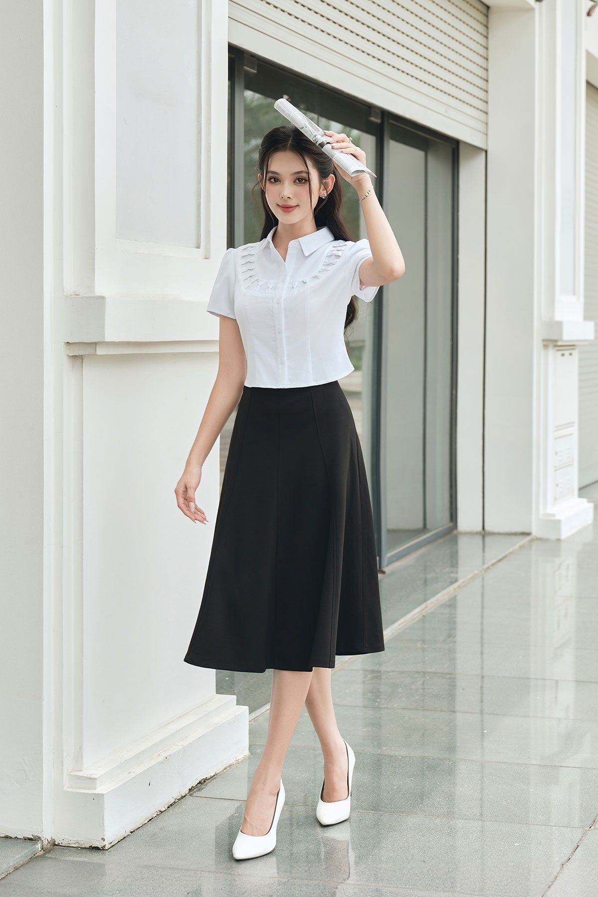 Chân váy xòe bổ mảnh - O62L24Q002