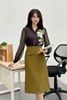 Chân váy midi 2 nắp túi - O62T24Q024