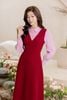 Đầm xòe phối sơ mi cổ đức - O63L25Q002