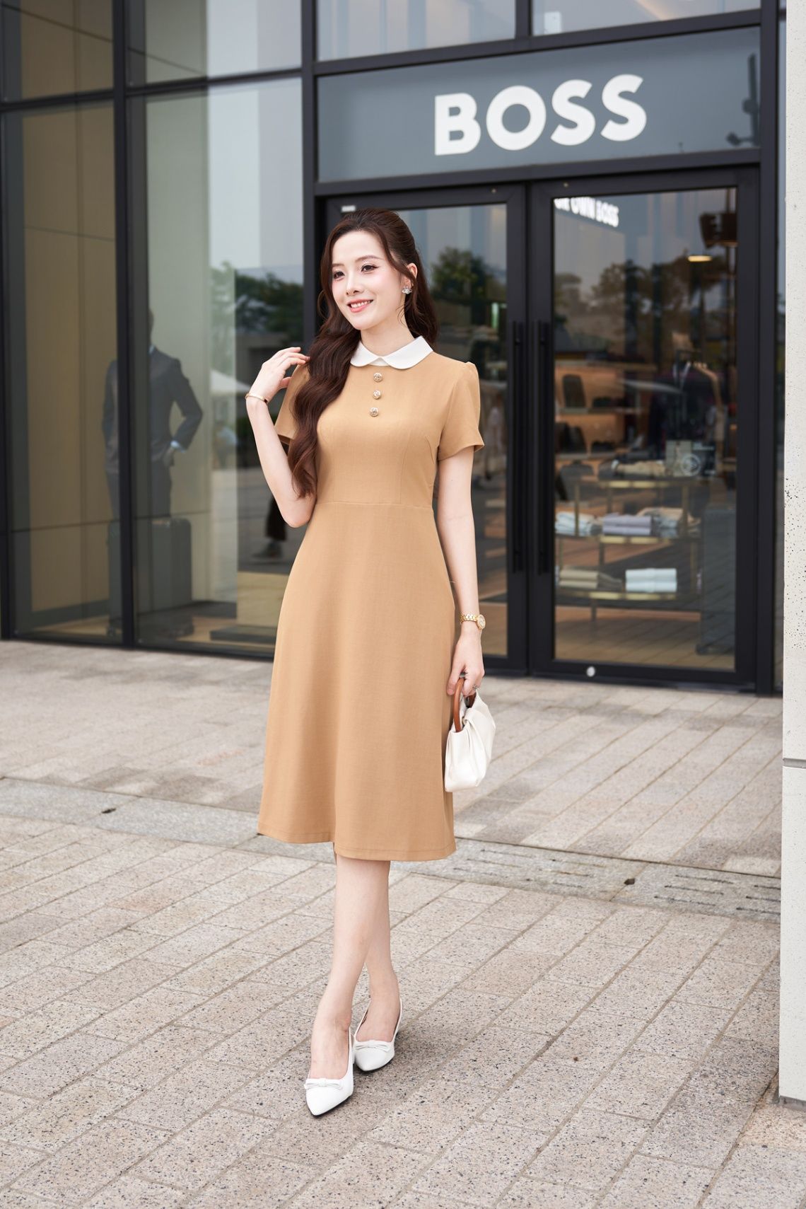Đầm xòe qua gối - O63L25Q003
