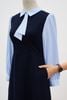 Đầm phối sơ mi cổ nơ - O63R24Q012