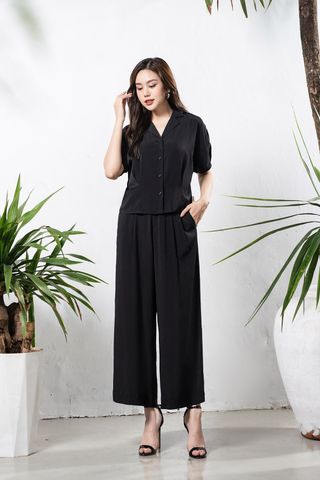 Quần ống rộng túi chéo chun sườn - O64W25H004