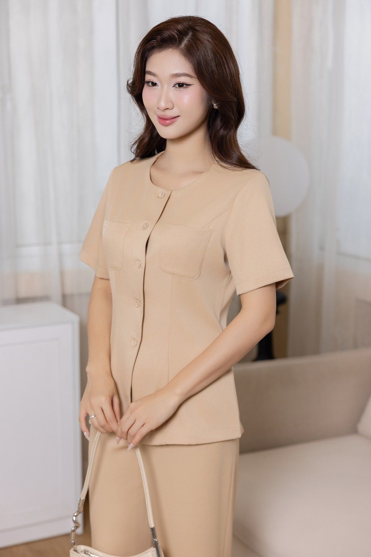 Áo đờ mi cổ tròn - O65D25Q002