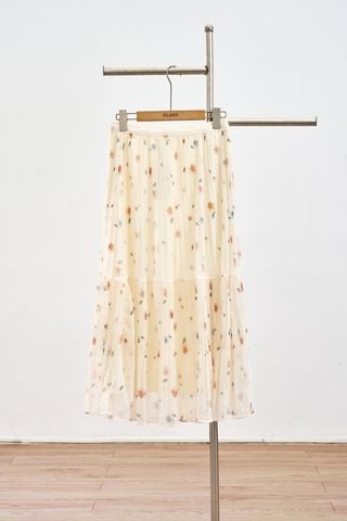 chân váy hoa xòe dập ly nhún tầng - P62L25Q003