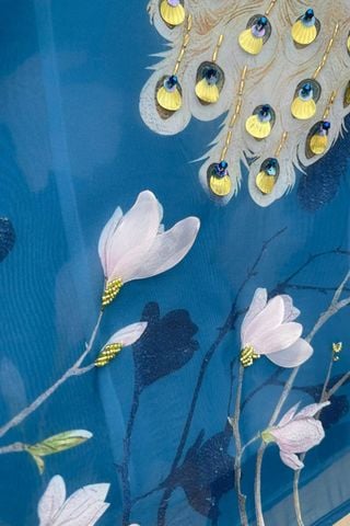 áo dài cách tân chim công - S61A23Q007