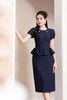 Đầm dạ hội ren peplum cổ tròn - S63F23Q024