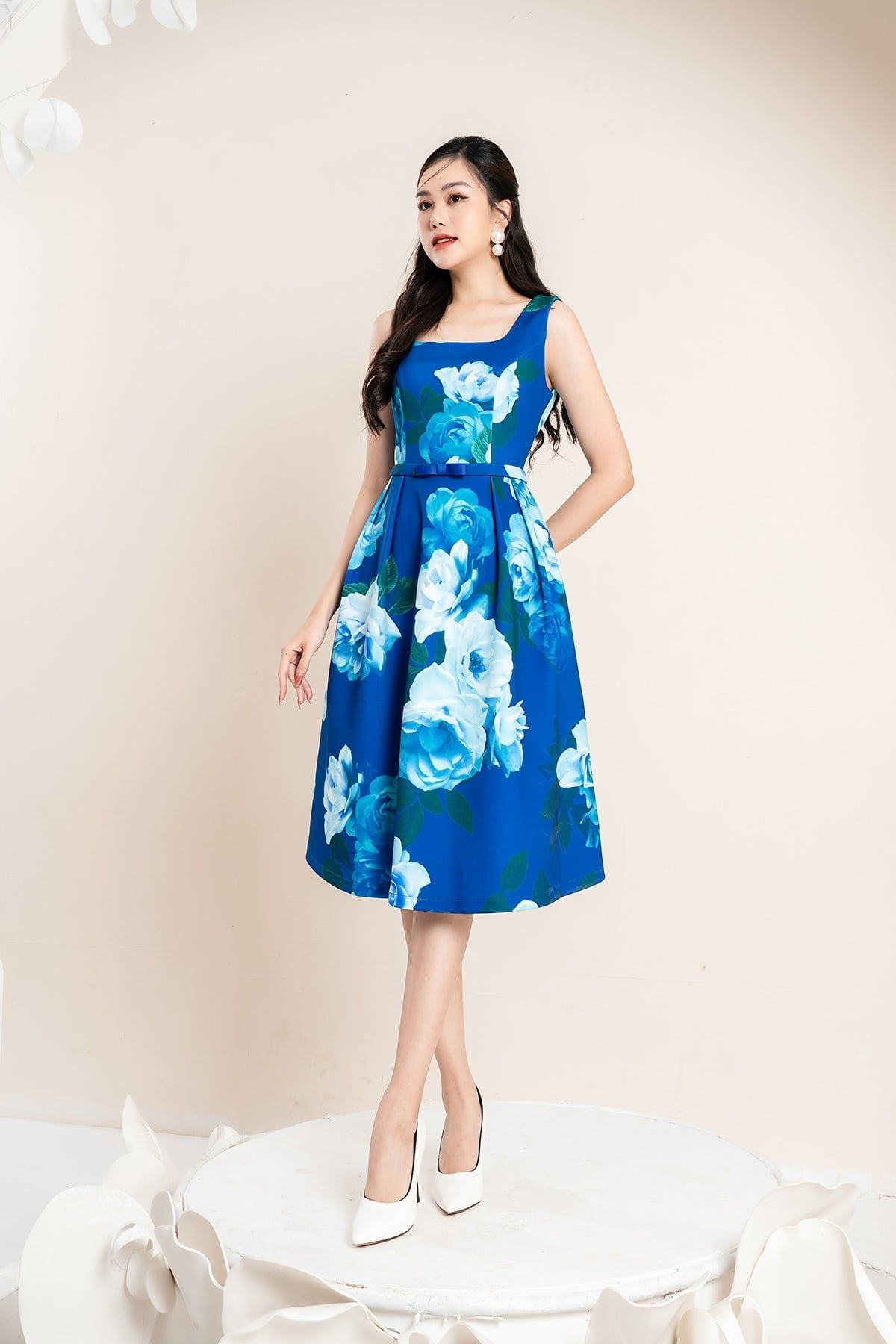 Đầm dạ hội sát nách nơ eo - S63L22Q034