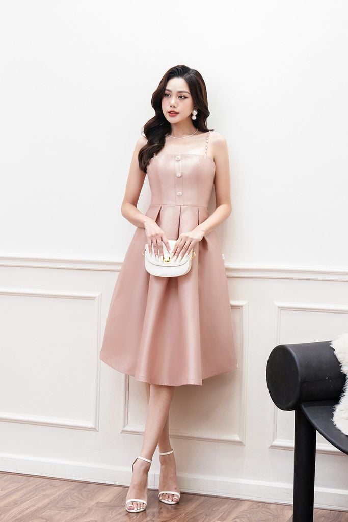 Đầm dạ hội ly xòe đính đá - S63L23Q015