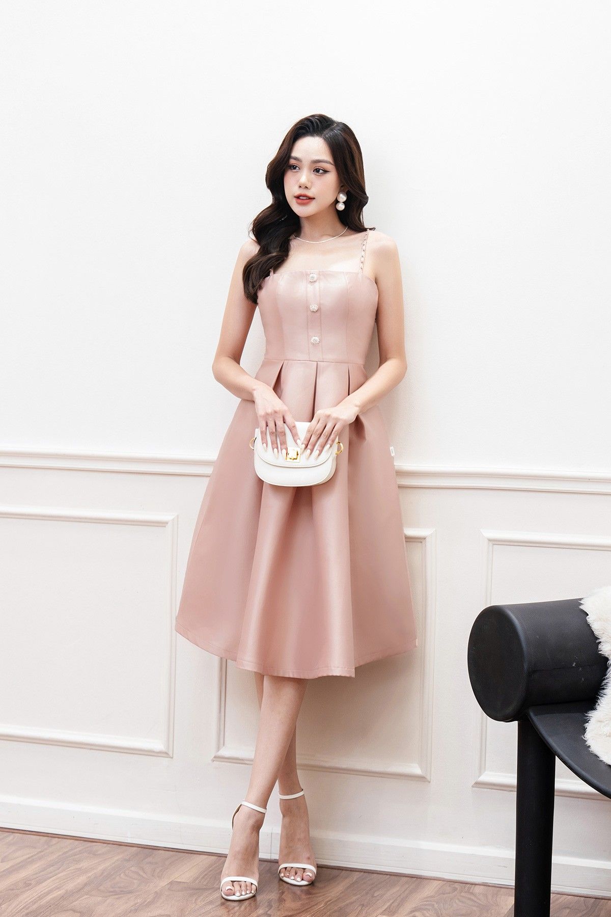 Đầm dạ hội ly xòe đính đá - S63L23Q015