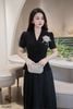 Đầm dạ hội cổ 2 ve đính hoa - S63L24Q006