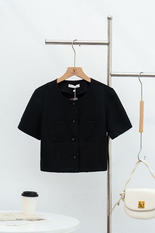 áo cổ tròn túi ốp chiết ly - V61B23Q035