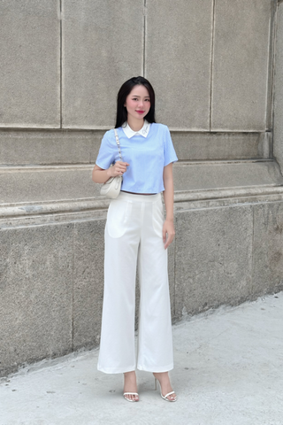 Áo tay ngắn cổ phối màu - V61B25H015