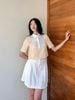 Áo cổ đức croptop; phối màu - V61B25H024