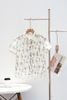 áo sơ mi croptop ngắn tay gấu lệch - V61H23H015