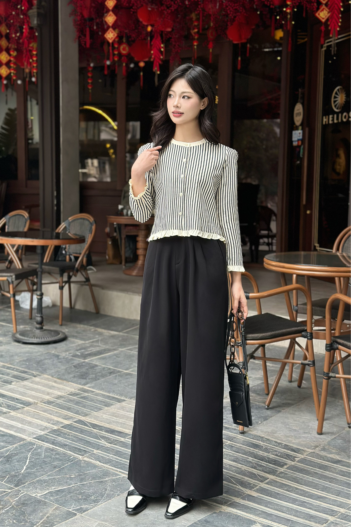 Áo sơ mi kẻ cổ tàu - V61H24Q062