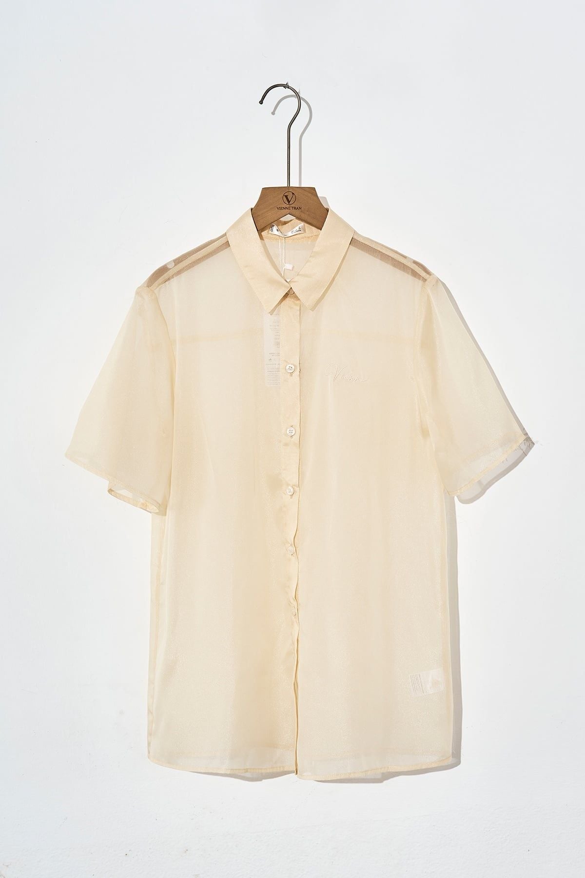 Áo sơ mi dáng rộng thêu ngực  - V61H25H001