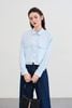 Áo sơ mi croptop vai chờm phối màu - V61H25Q005