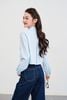 Áo sơ mi croptop vai chờm phối màu - V61H25Q005