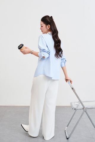 Áo sơ mi kẻ phối cổ - V61H25Q008