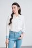 Áo sơ mi dáng rộng phối Denim - V61H25Q009