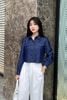 Áo sơ mi croptop tay bồng diễu chỉ  - V61H25Q012