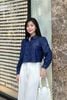 Áo sơ mi croptop tay bồng diễu chỉ  - V61H25Q012