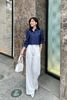 Áo sơ mi croptop tay bồng diễu chỉ  - V61H25Q012