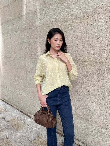 Áo sơ mi dáng rộng kẻ hoa - V61H25Q019
